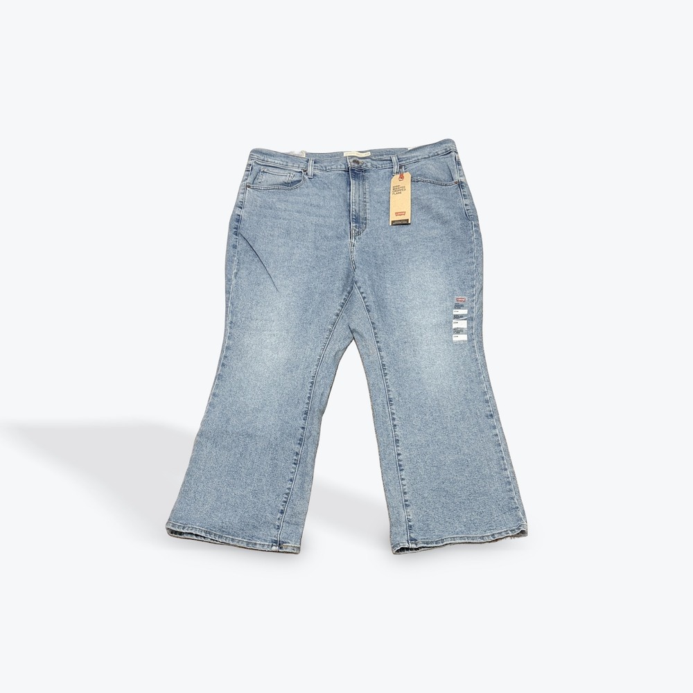 Levis High Waisted Cropped Flare Jeans Light‎ Wash Blue 20W A09710000 NWT